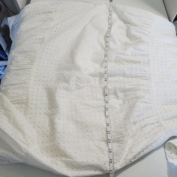 A New Day White Eyelet Puff Sleeve Midi Dress Cotton Ruffles Tiered Size XXL - Picture 11 of 15